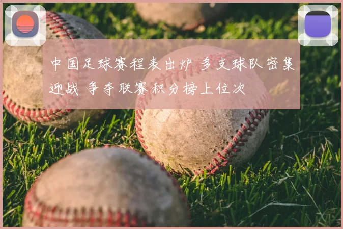 中国足球赛程表出炉 多支球队密集迎战 争夺联赛积分榜上位次